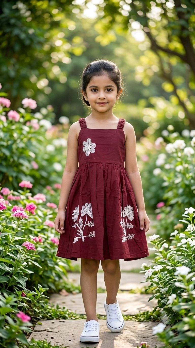 Burgundy Flora Frock 