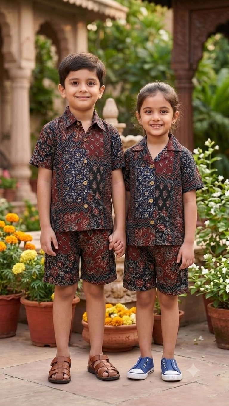 Indigo-Maroon Kalamkari Co-Ord