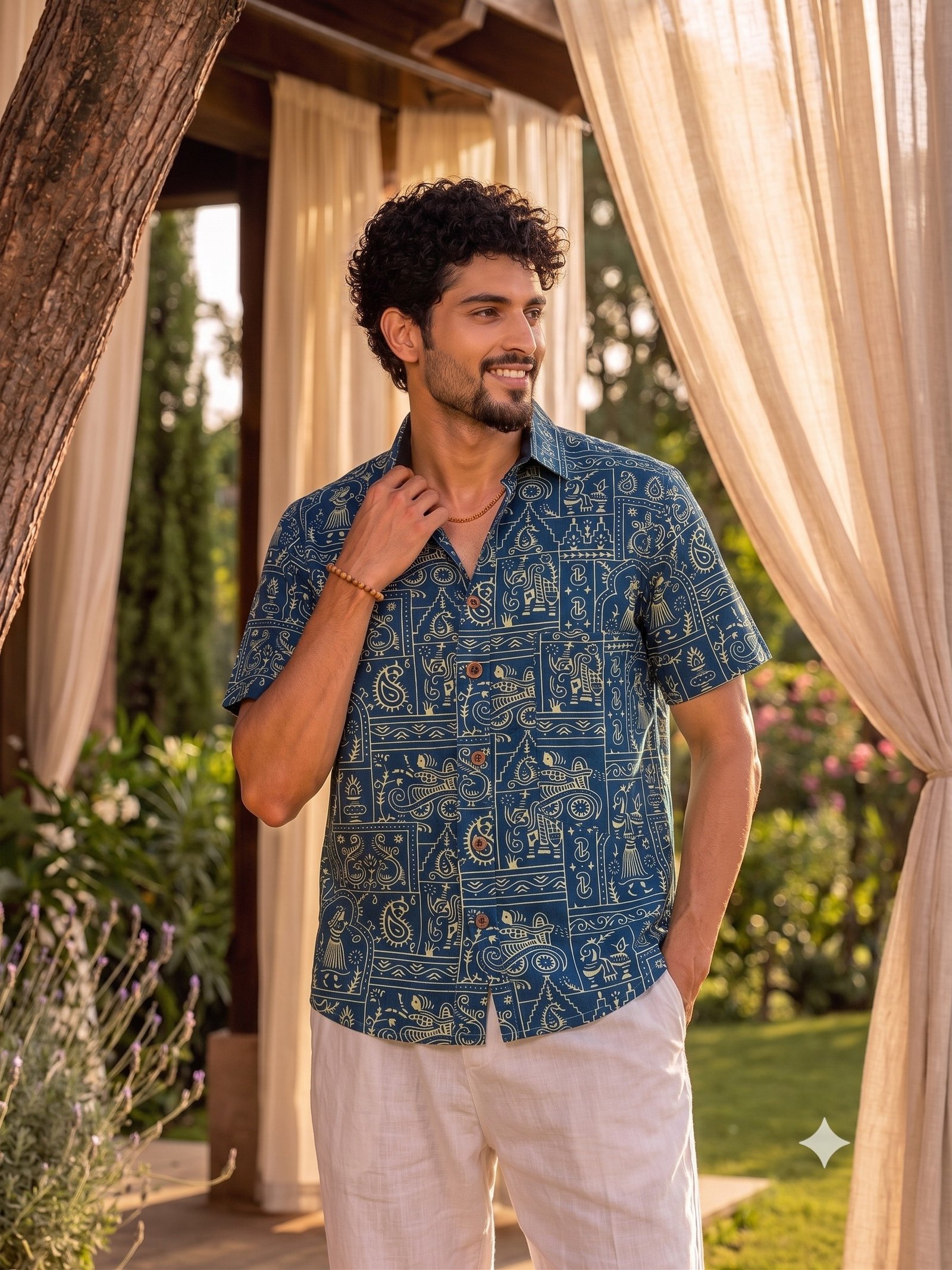 Indigo Mosaic Shirt