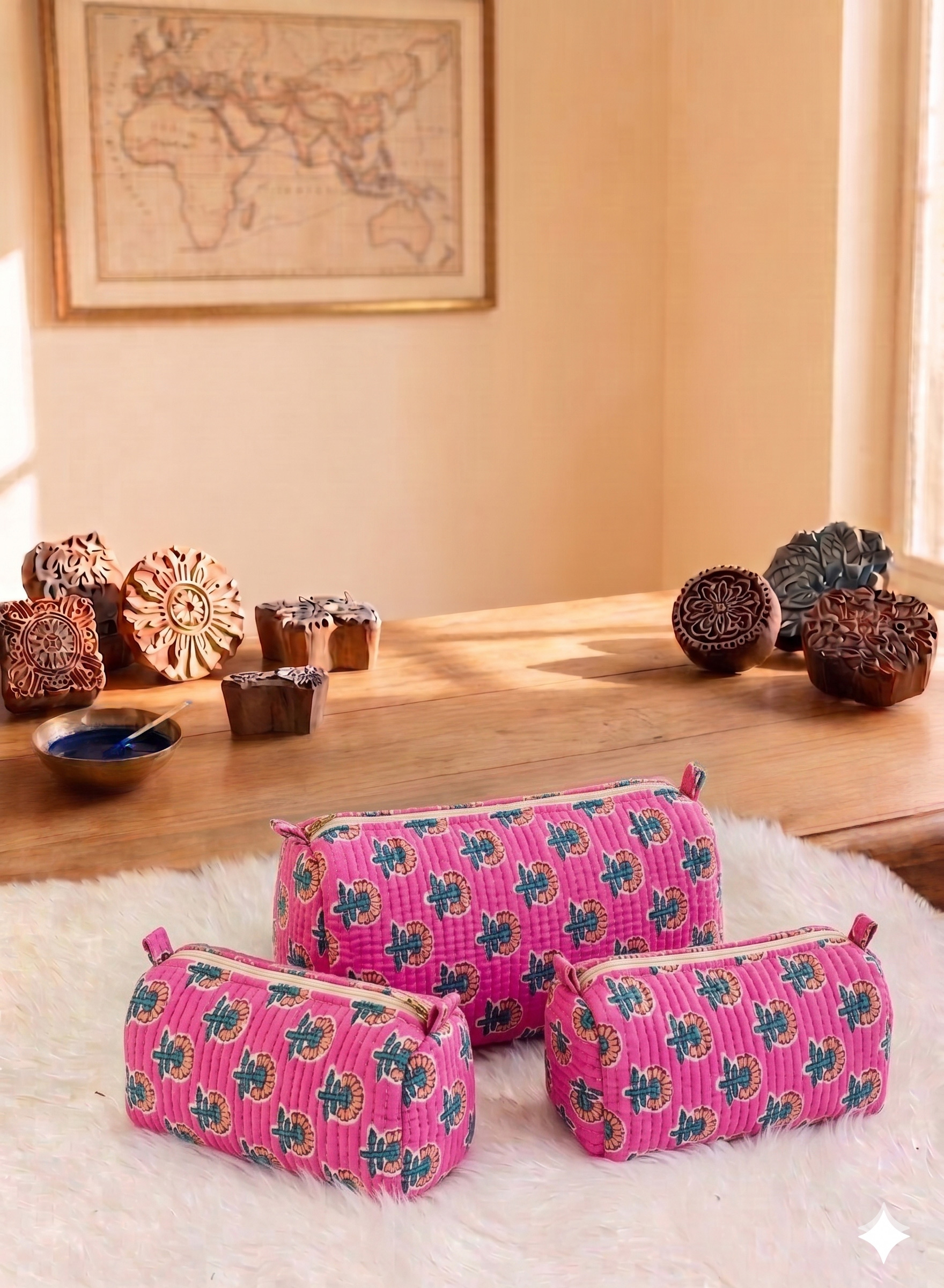 The Rosewood Blossom 3-Piece Vanity Set