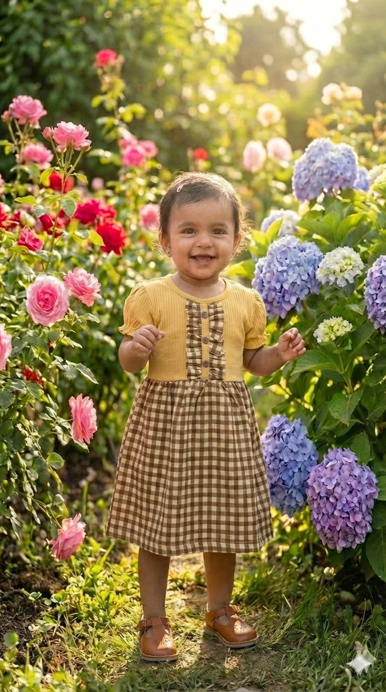 Golden Gingham Frock