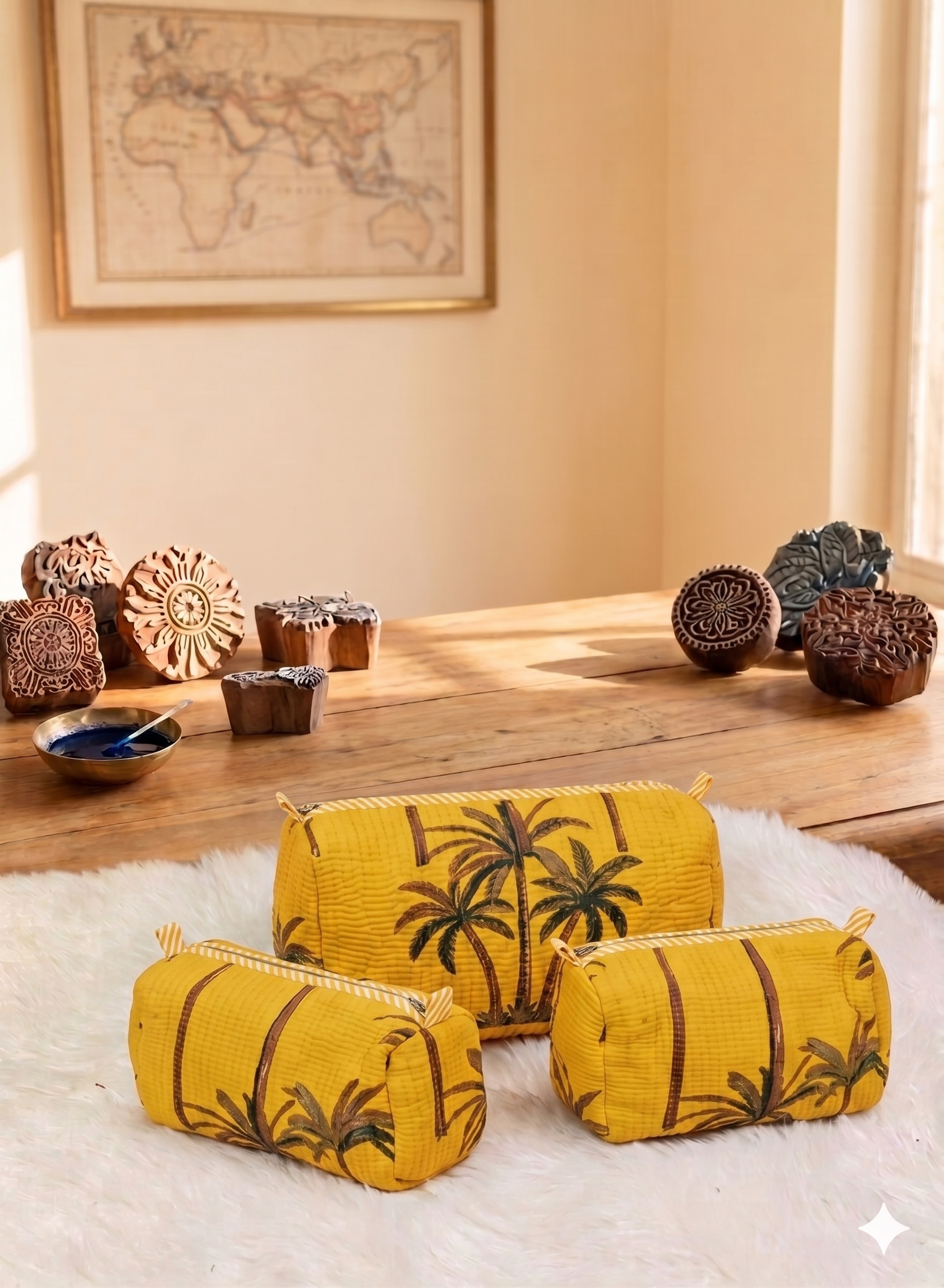 The Golden Oasis Palm 3-Piece Vanity Set