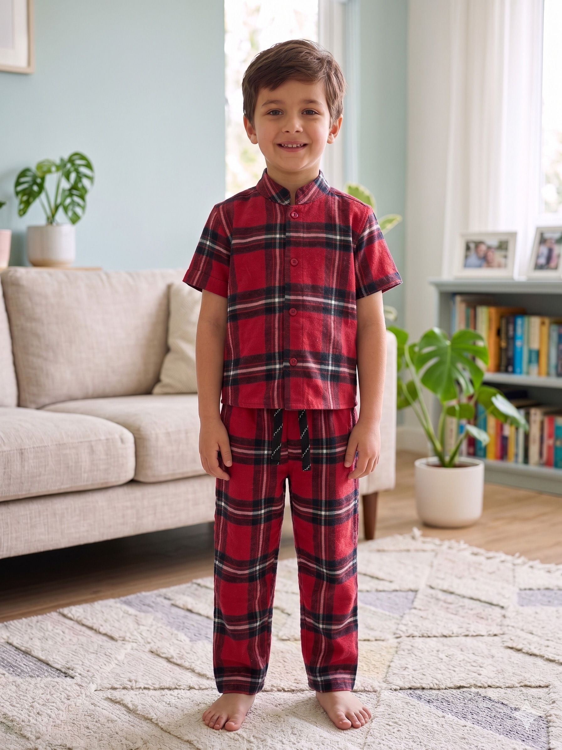 Ruby Hearth Mandarin Collar Pyjama 